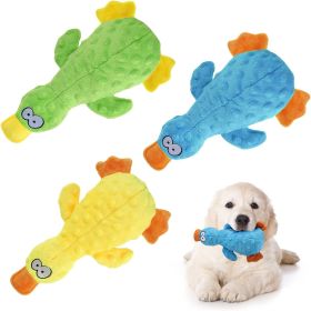 3 Pack Duck Plush Squeaky Dog Toys with Crinkle Paper for Interactive Play