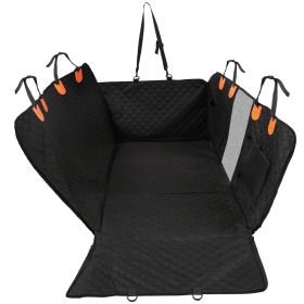 Waterproof 600D Oxford Dog Car Back Seat Cover with Mesh Window Storage and Side Flaps
