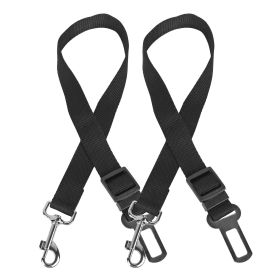 2 Pack Adjustable Pet Car Seat Belts and Nylon Safety Leashes for Dogs