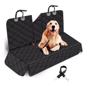 Waterproof Scratchproof Dog Car Seat Cover with Rear Seat Hammock and Seat Belt