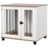 Dog Crate Furniture, Side Table Indoor Dog Kennel, End Table with Lockable Door for Small and Medium Dogs, Dog Cage, Walnut Brown
