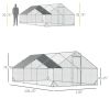 Large Chicken Coop Galvanized Metal 10x20 Hen House Outdoor Playpen Silver
