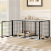 48" Dog Cage, Dog KennelforMedium Dogs Puppy Dog Playpen with Top, Pet CageforIndoor Black