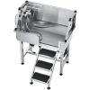 VEVOR 34 Inch Stainless Steel Dog Washing Station, Pet Grooming Tub with Hot & Cold Faucet, Showerhead, Home Wash Sink,, Fits Small Cats and Dogs