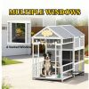 Outdoor dog house, wooden dog house, with porch