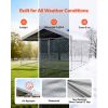 Outdoor Dog Kennel, 9.84 x 9.84 x 7.05 ft Large Dog Kennel with Secure Lock, Outside Dogs Enclosures with UV-Resistant & Waterproof Roof Cover