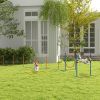 Dog Agility Training Equipment Set, 4 Pcs with Weave Poles, Adjustable Hurdle, Jumping Ring, Pause Box, Orange