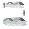 10' x 26' x 6.5' Large Metal Chicken Coop with Run, Walk-in Poultry Cage Hen Playpen House with Cover & Lockable Door for Farm Backyard, Silver