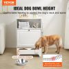 VEVOR Pet Feeding Station with 2 Stainless Steel Bowls, Elevated Dog Bowls with Storage