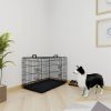 36 Inch Black Wire Dog Crate with Two Doors and Double Locks
