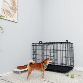 36 Inch Black Wire Dog Crate with Two Doors and Double Locks
