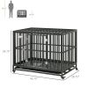 44'' Strong Pet Dog Crate Mobility Cage w/ Playpen Metal & Removeable Tray