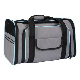 Expandable Airline Approved Pet Carrier with Removable Fleece Pad and Breathable Mesh