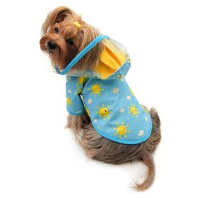 Clear View Happy Sunshine Raincoat with Fleece Lining and Detachable Hood (Option: L)