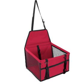 Foldable Dog Booster Car Seat with Safety Leash and Storage Pocket for Small and Medium Pets (Option: ierRed)