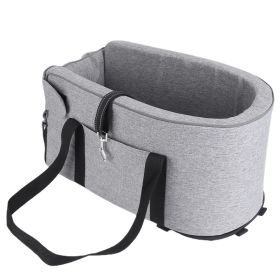 Console Pet Car Seat with Storage Pocket and Washable Travel Carrier for Small Dogs (Option: Silver)
