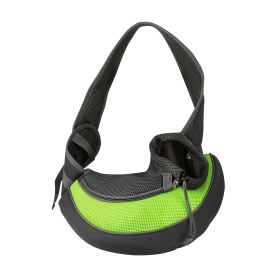 Adjustable Padded Pet Sling Carrier for Small Dogs with Breathable Shoulder Strap (Option: Green_S)