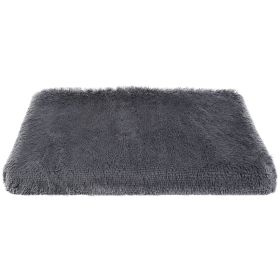 Dog Bed Soft Plush Cushion Cozy Warm Pet Crate Mat Dog Carpet Mattress with Long Plush for S/M Dogs (Option: ogMatS)