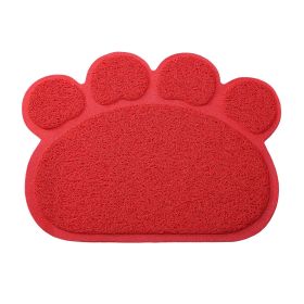 Non Slip Pet Bowl Mat with Paw Cleaning Placemat for Dogs (Option: Paw_Red)