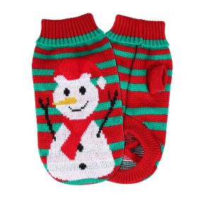 Pet Christmas Turtleneck Sweater Dog Cat Christmas Clothes Snowman Stripes Costume Winter Holiday Sweater for Small Medium Kitten Puppy Cats Dogs (Option: owman_S)