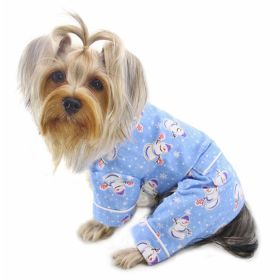 Snowman & Snowflake Flannel Pajamas with 2 Pockets (Option: S)