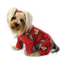 Silly Monkey Fleece Turtleneck Pajamas (Option: Burgundy  S)