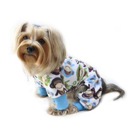 Ultra Soft Plush Minky Monkey Pajamas (Option: S)