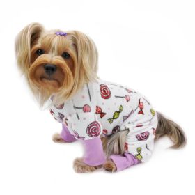 Ultra Soft Plush Minky Sweet Candies Pajamas (Option: S)
