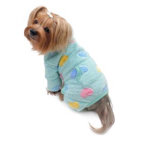 Ultra Plush Colorful Hearts Turtleneck Pajamas (Option: Blue  S)