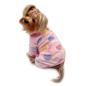 Ultra Plush Colorful Hearts Turtleneck Pajamas (Option: Pink  S)