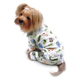 Zoo Animals Flannel Pajamas with 2 Pockets (Option: S)