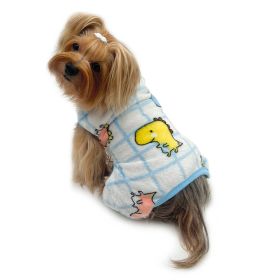 Ultra Plush Colorful Dinosaurs Front Sleeveless Pajamas (Option: S)