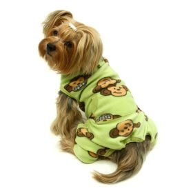 Silly Monkey Front Sleeveless Fleec Pajamas (Option: Lime  S)