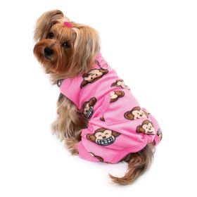Silly Monkey Front Sleeveless Fleec Pajamas (Option: Pink  S)