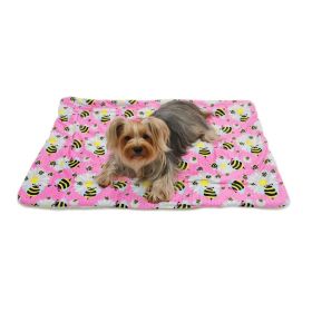 Ultra Soft Minky/Plush Bumblebee and Flowers Blanket (Option: )