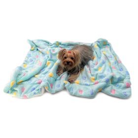 Ultra Plush Colorful Hearts Blanket (Option: Blue  S)