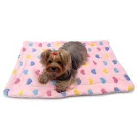 Ultra Plush Colorful Hearts Blanket (Option: Pink  S)