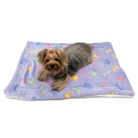 Ultra Plush Colorful Bones/Paws Blanket (Option: S)