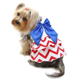 Patriotic Red/White/Blue Large Bow Sundress (Option: S)