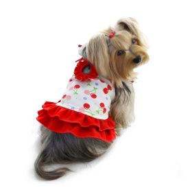 Soft Knit Cotton Cherries Dress w/Shoulder Ties (Option: S)
