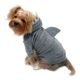 Ultra Plush Shark Hoodie with Fin & Teeth (Option: S)