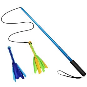 Extendable Dog Flirt Pole with Two Replaceable Lure Toys for Training and Exercise (Option: leBlue)