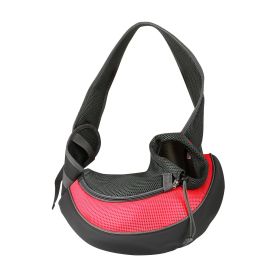 Adjustable Padded Pet Sling Carrier for Small Dogs with Breathable Shoulder Strap (Option: rRed_S)