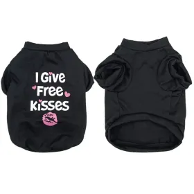 Pet Cotton Clothes for Cats and Dogs in Summer English Print Pet Dog Clothes Tank Top T-shirt in Summer (Color: Black, size: M)