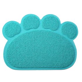 Non Slip Pet Bowl Mat with Paw Cleaning Placemat for Dogs (Option: aw_Aqua)