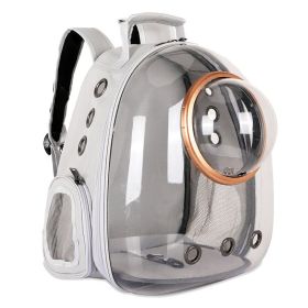 Space Capsule Pet Backpack Carrier for Dogs Waterproof Outdoor Travel (Color: Grey)