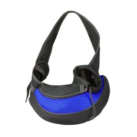 Adjustable Padded Pet Sling Carrier for Small Dogs with Breathable Shoulder Strap (Option: Blue_S)