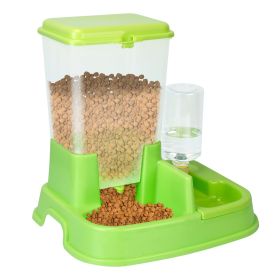 Pet Automatic Water Dispenser Food Dispenser 2 In 1 Dog Dispenser Gravity Food Water Dispenser (Option: rGreen)