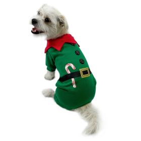 Shimmery Candy Cane Elf Bodysuit (Option: M)