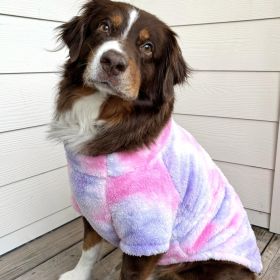 Soft Plush Pullover (Color: Tie-Dye Pink & Purple, size: small)